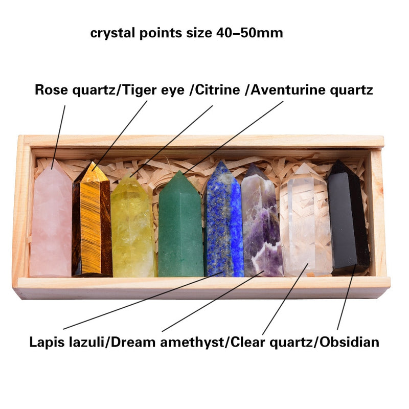 Puidust kinkekarbiga 8 kristalli HealingCrystal™